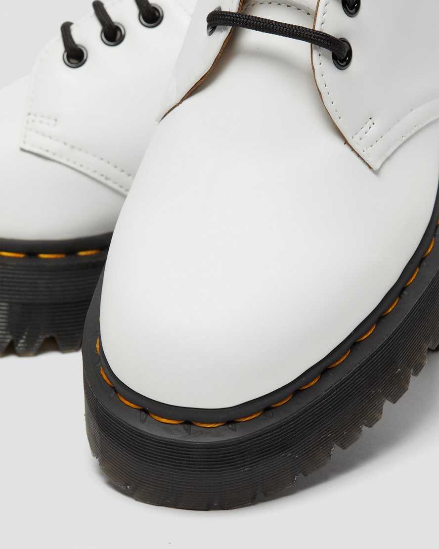 1461 White Quad Leather Platform Oxford - Image 7