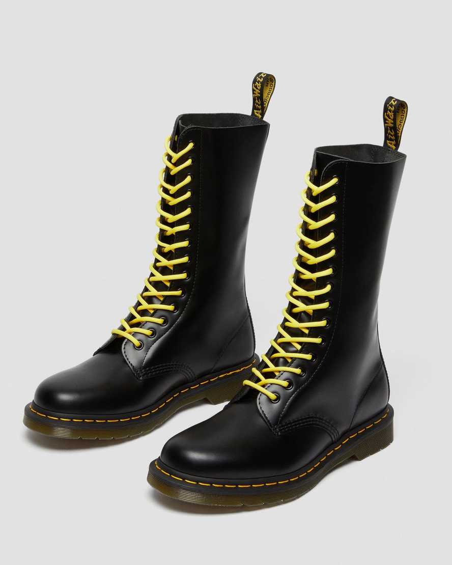 1914 Black Smooth Leather Tall Boots - Image 2