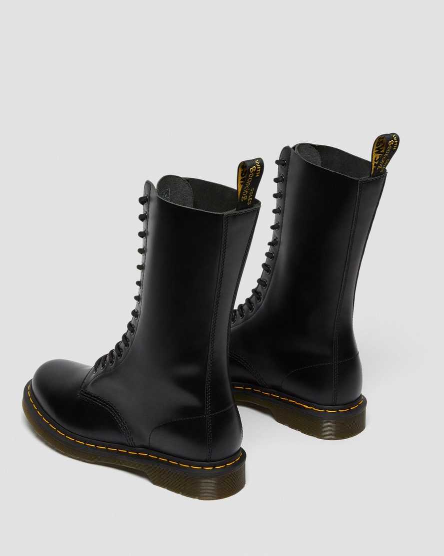 1914 Black Smooth Leather Tall Boots - Image 3