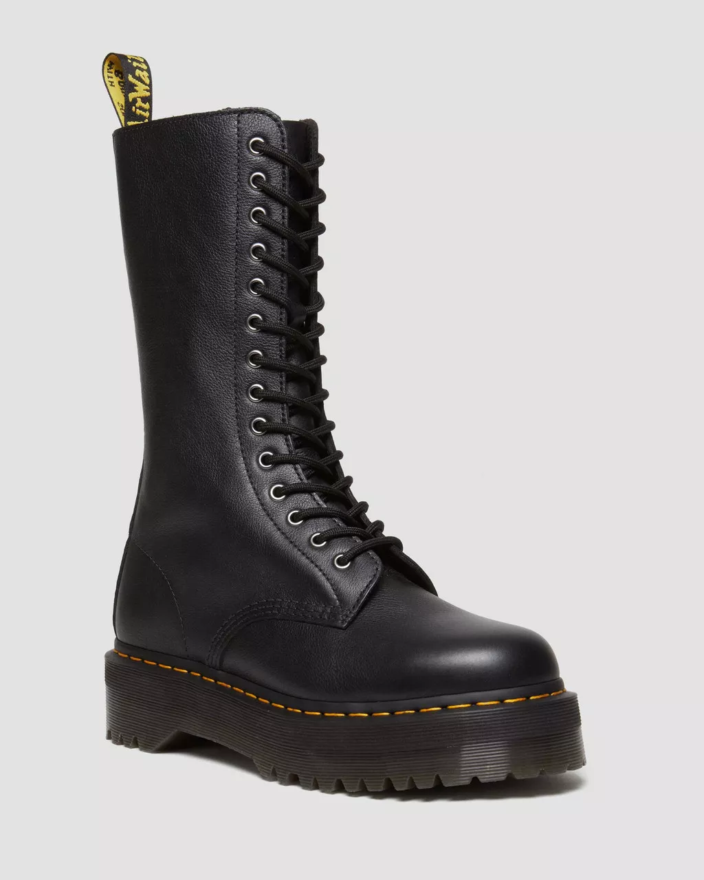 1b99 Pisa Leather Mid Calf Black Quad