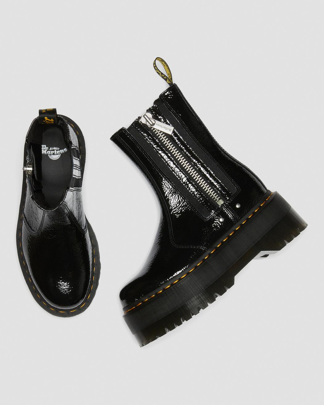 2976 Max Distressed Patent Chelsea Platform Boots - Image 2