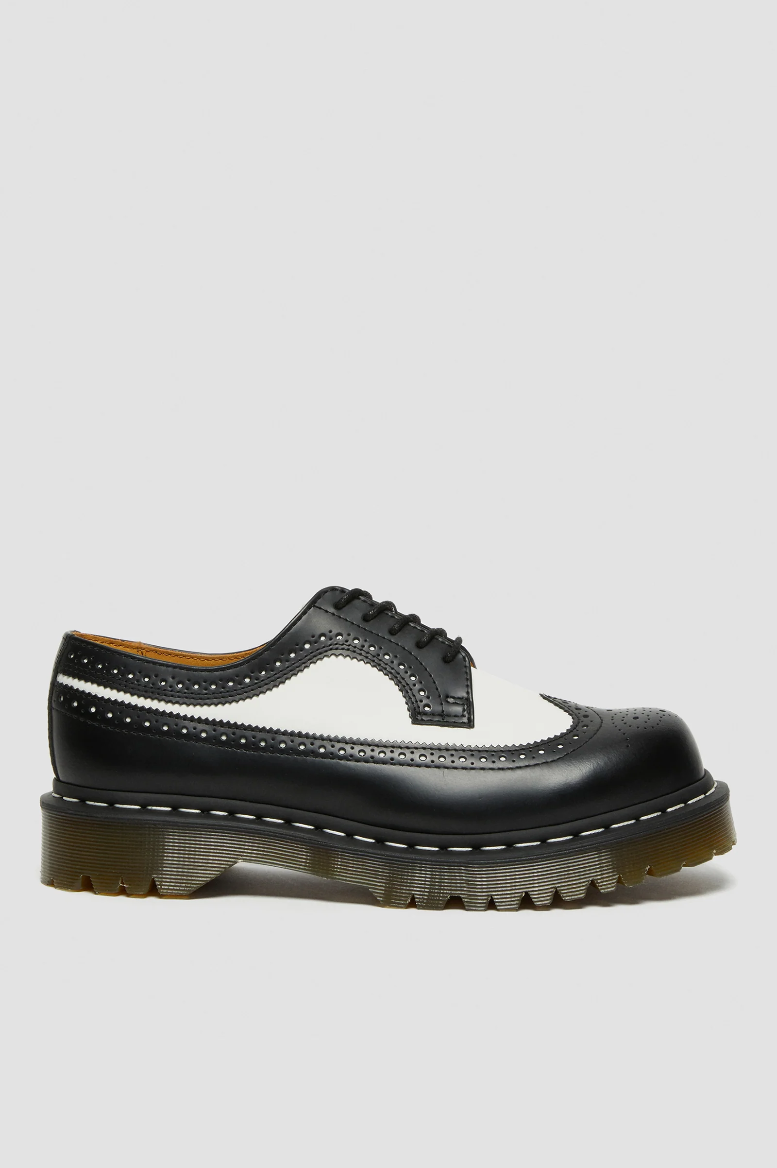 3989 Black White Brogue Bex Oxford Shoe - Image 2