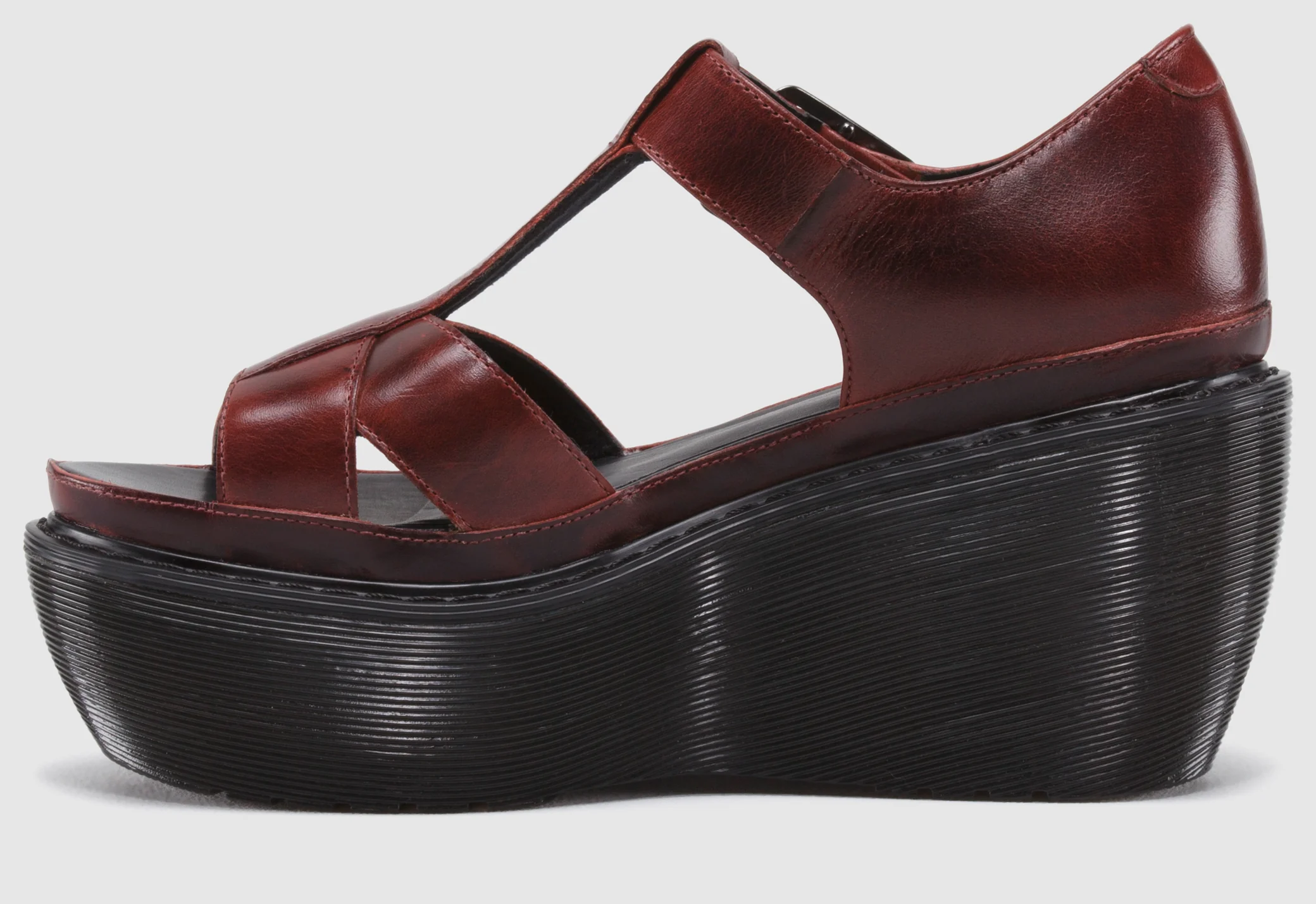 Adaya Oxblood Brando Platform Sandals - Image 4