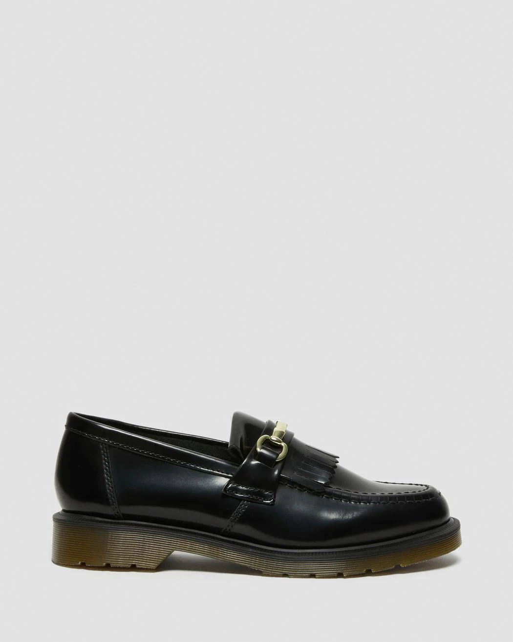Adrian Snaffle Black Polished Smooth Leather Kiltie Loafers - Image 3