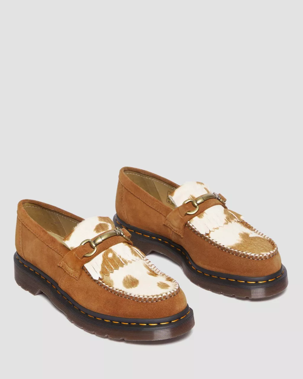 Adrian Snaffle Hair-On Pecan Brown Jersey Cow Print - Image 2