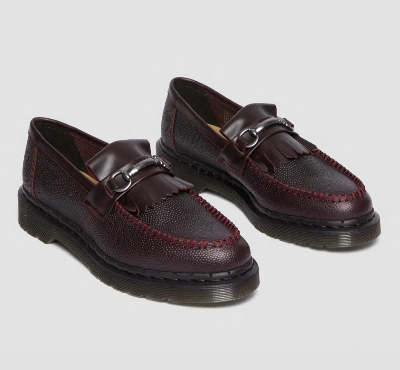 Adrian Snaffle Oxblood Pebble Leather Loafers - Image 3