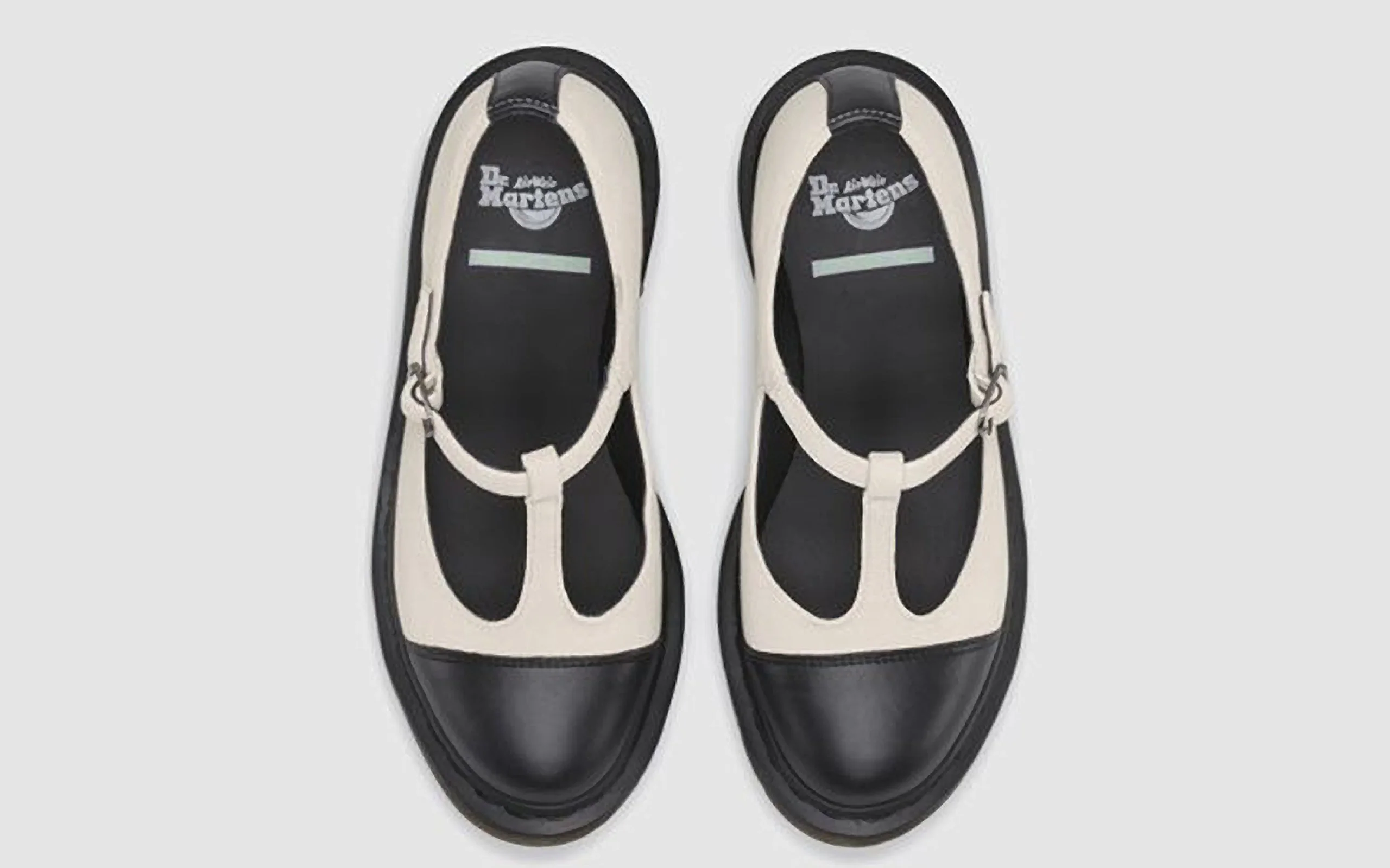 Aggy T Bar Black+Porcelain Danio/Hi Suede Wp Mary Jane Shoe - Image 2