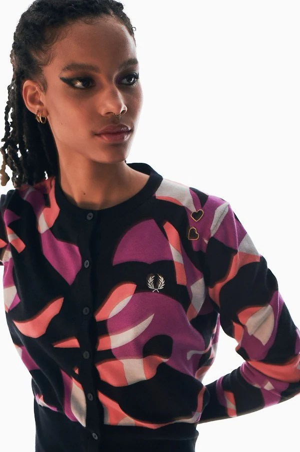 Amy Winehouse Black Abstract Cardigan