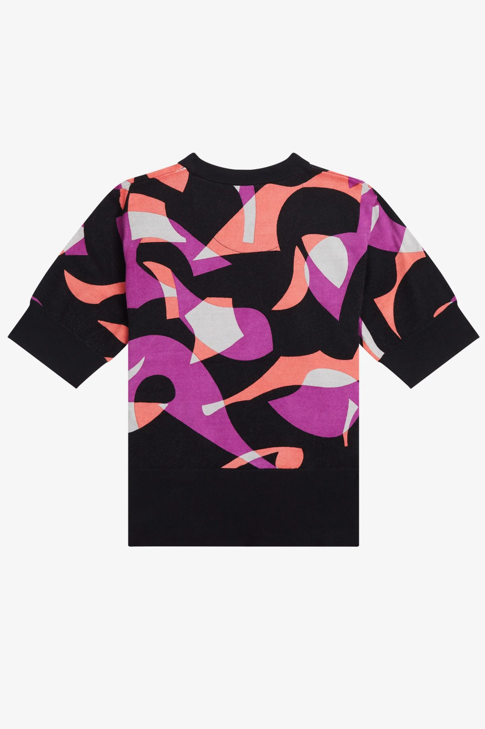 Amy Winehouse Black Abstract Short Sleeve Jumper - Image 3