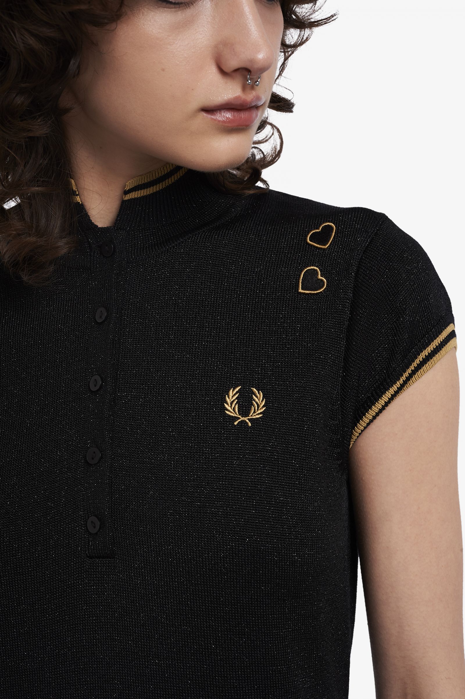 Amy Winehouse Black Metallic Knitted Dress - Image 3