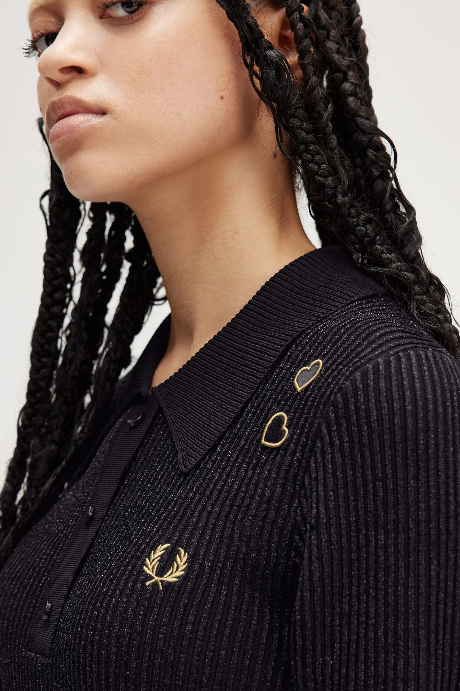 Amy Winehouse Metallic Ribbed Knit Top - Image 3
