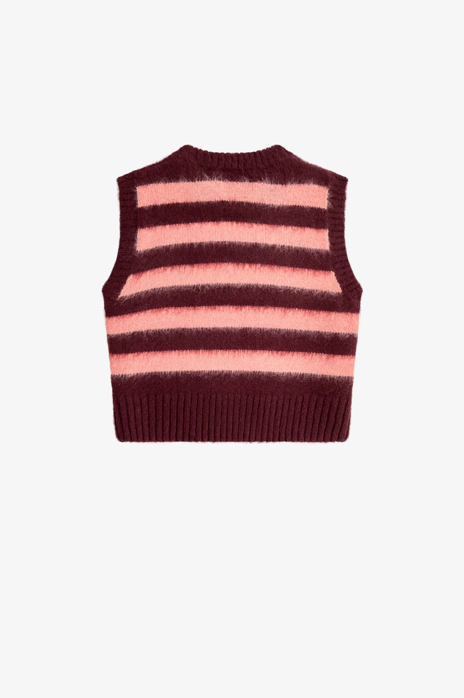 Amy Winehouse Oxblood Striped Knitted Top - Image 3