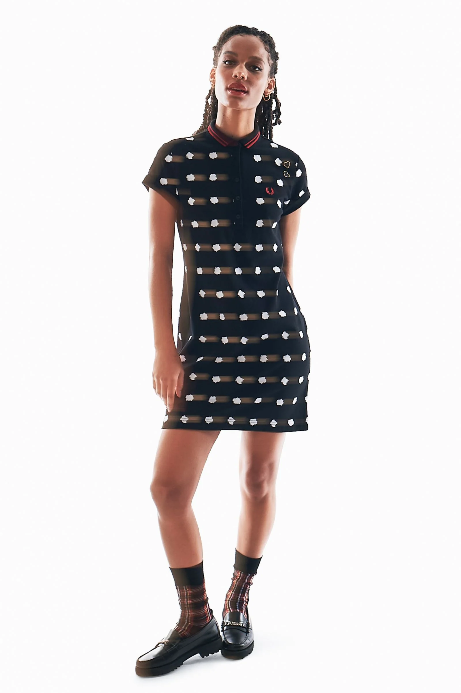 Amy Winehouse Black Spot Print Piqué Dress