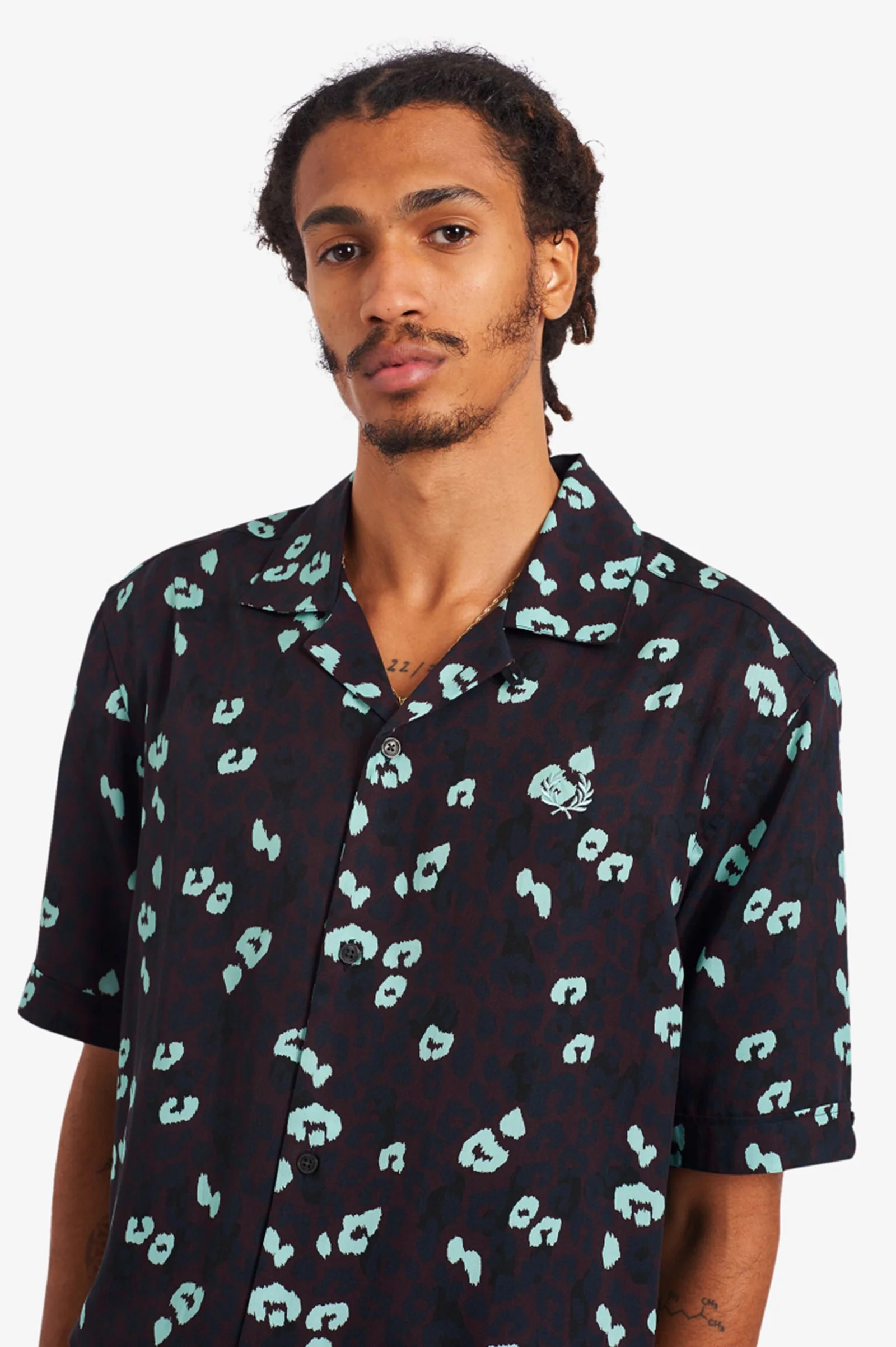 Animal Print Revere Collar Shirt