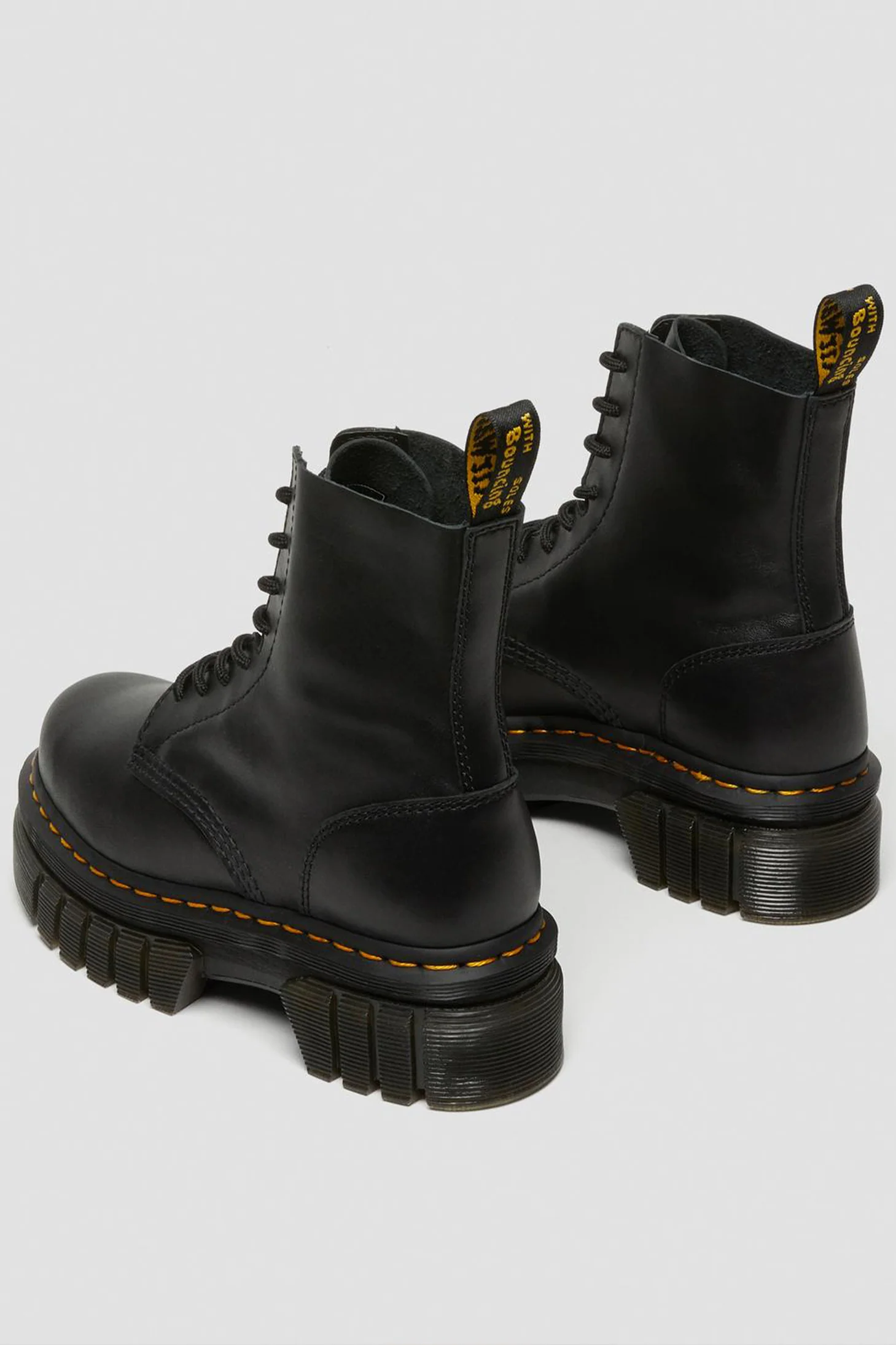 Audrick 8 Eye Black Nappa Lux Platform Combat Boot - Image 3