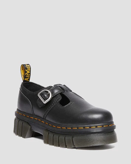 Audrick Black Napa Lux Platform Combat Mary Jane
