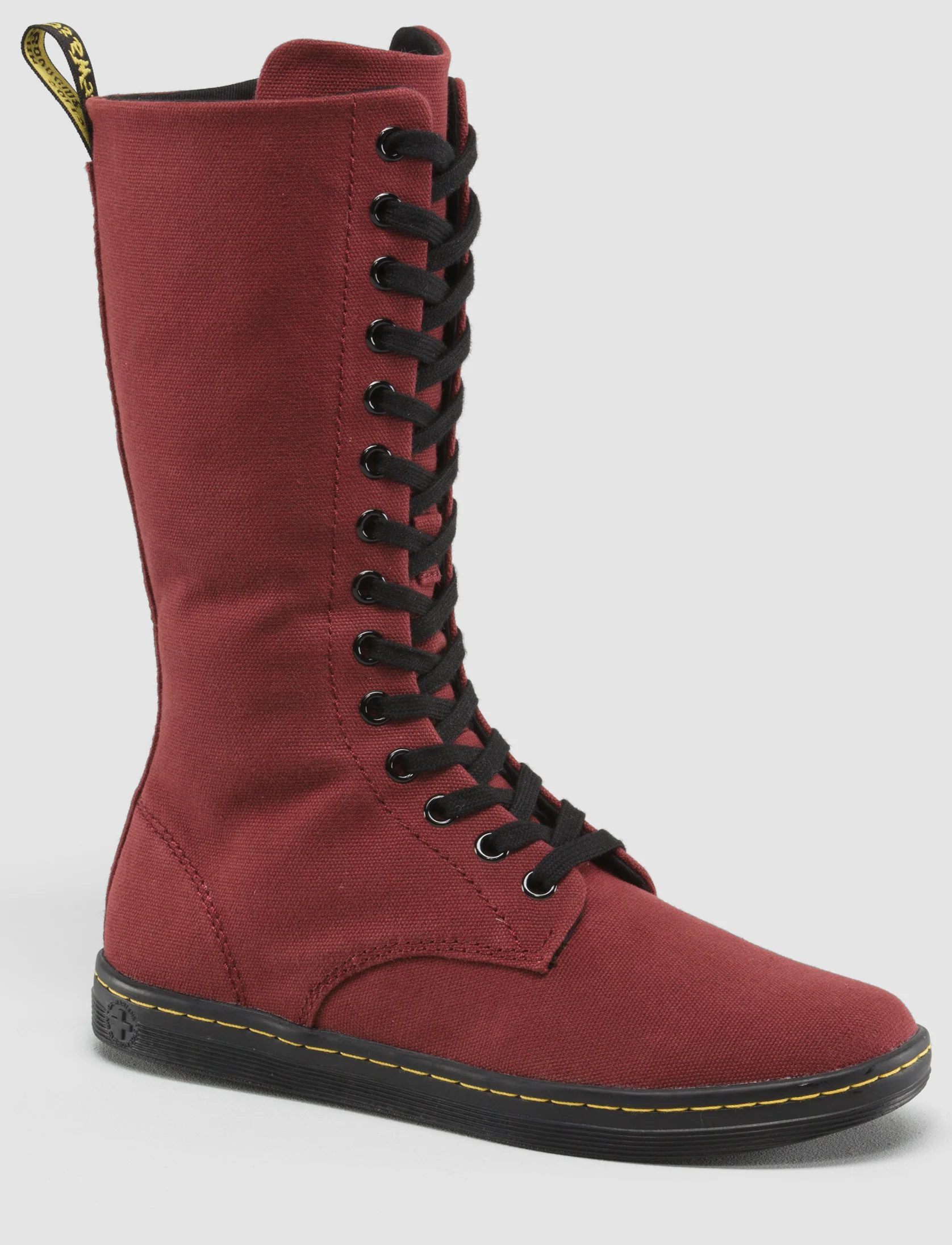 Battersea 14 Eye Cherry Red Canvas Mid Calf Boot - Image 2