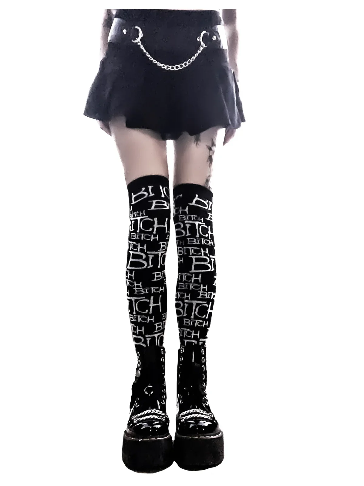 Lip Service Bitch Thigh High Socks - Image 3