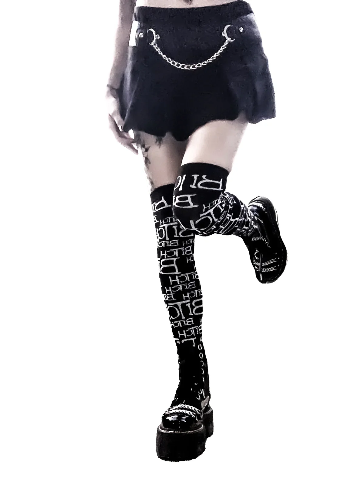 Lip Service Bitch Thigh High Socks - Image 4