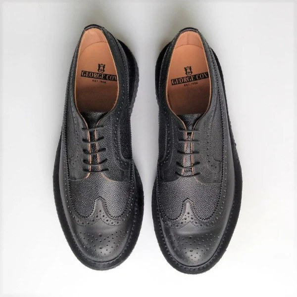 George Cox 15335 Ivc Brogue Blk Calf/ Blk Grain - Image 2