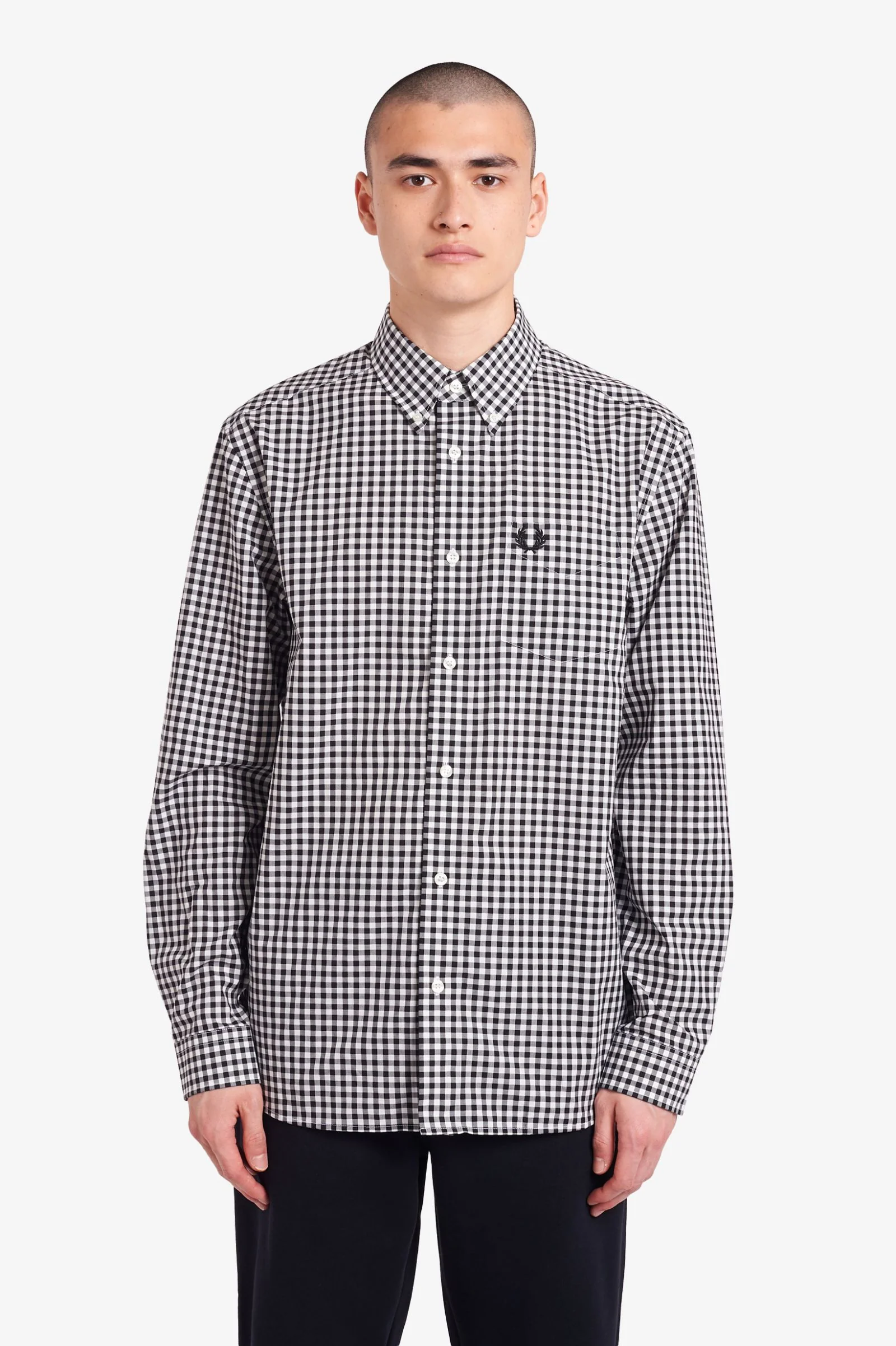 Black Gingam Long Sleeve Shirt
