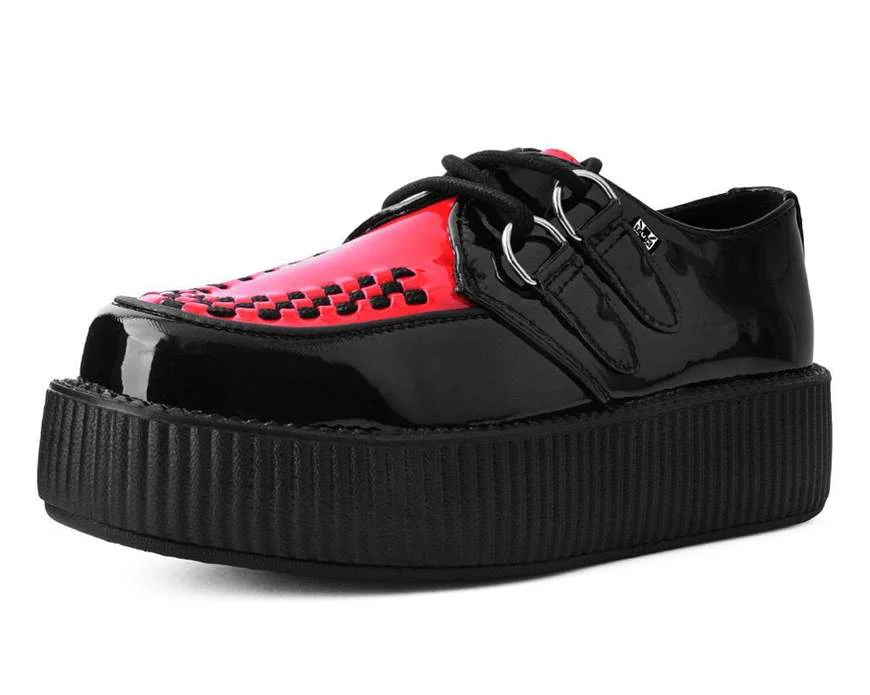T.U.K Black/Red Patent Viva Mondo Creeper