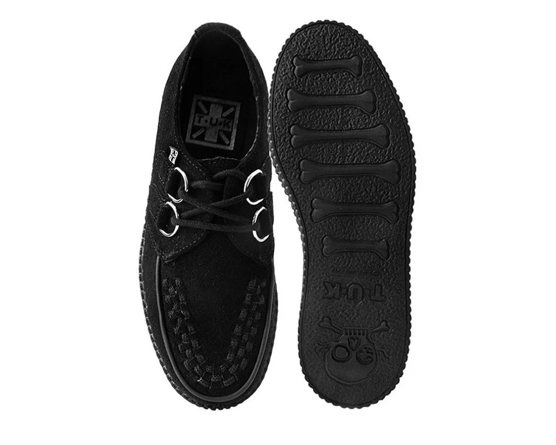 T.U.K Black Suede Round Viva II Low Creeper - Image 4