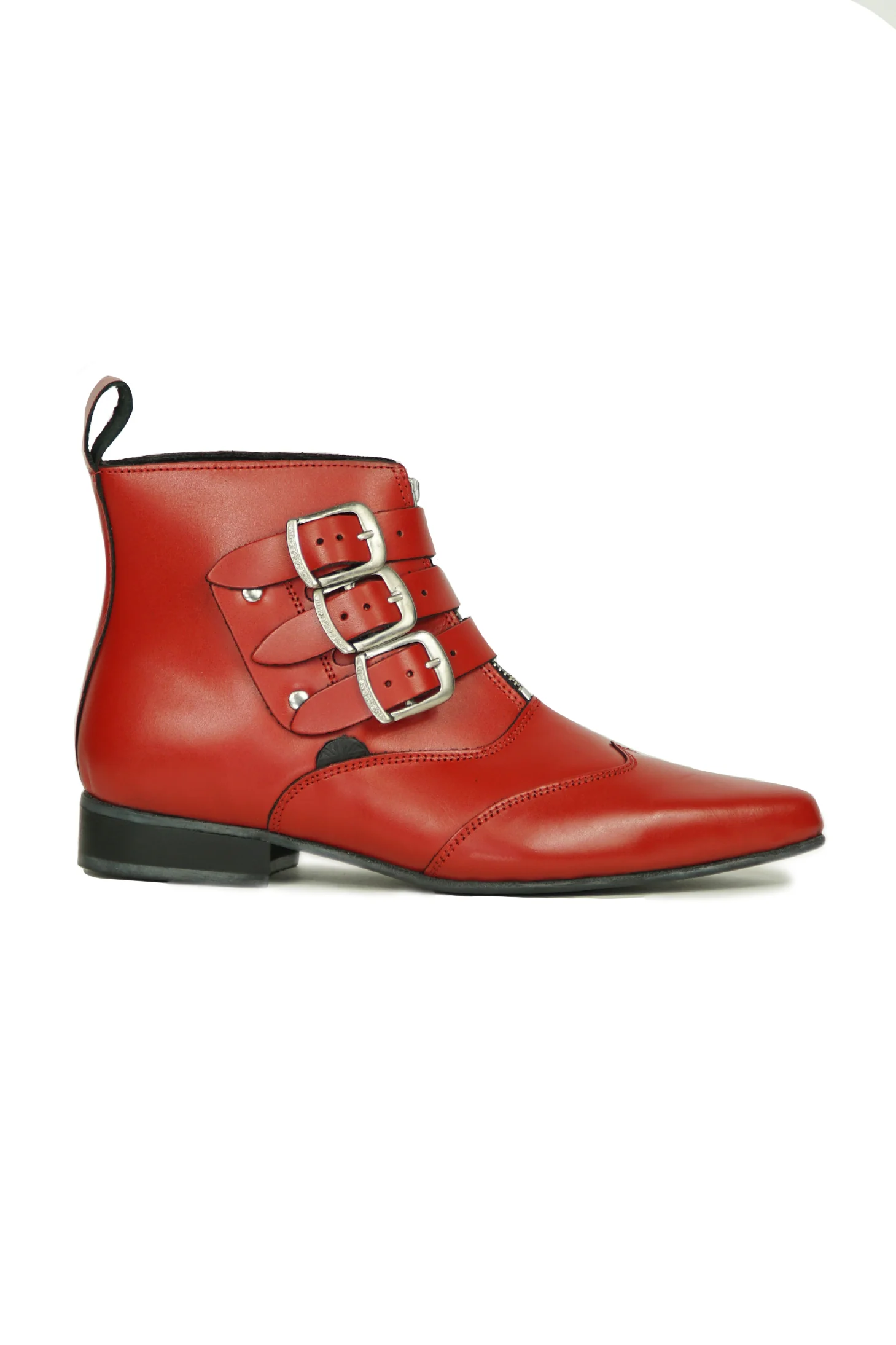 Underground Red Blitz Winklepicker 3 Strap Boot - Image 3