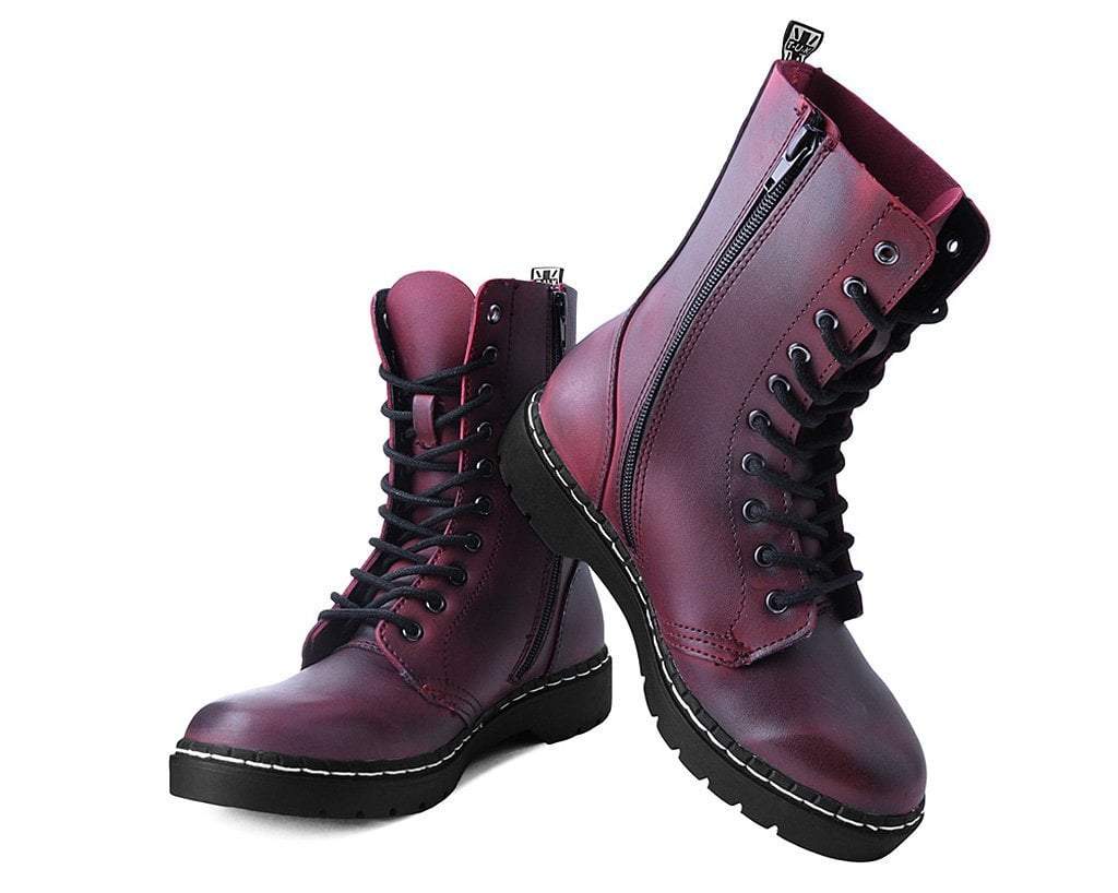 T.U.K Burgundy Rub 10 Eye Boot - Image 2