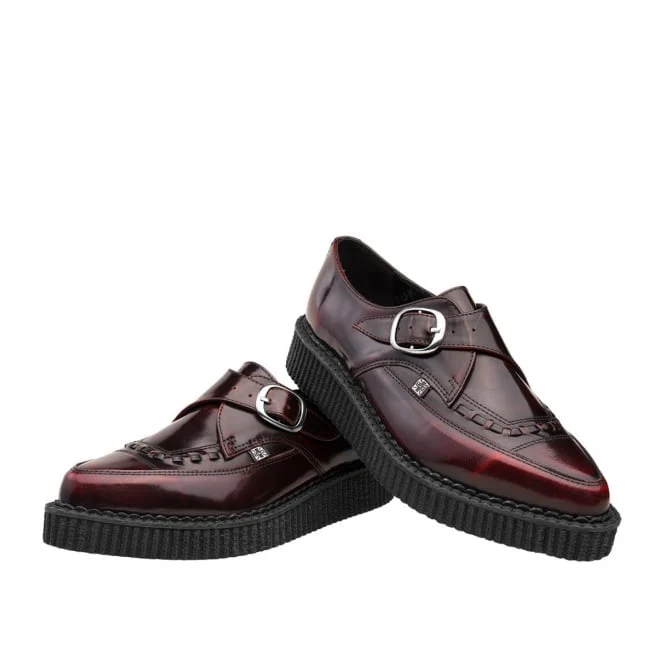 T.U.K Burgundy Rub Off Pointed Monk Creeper - Image 2