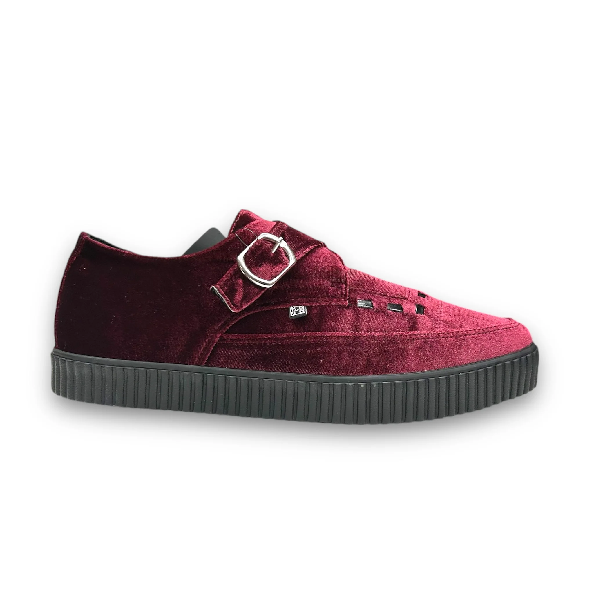 T.U.K Burgundy Velvet Pointed Buckle Ezc