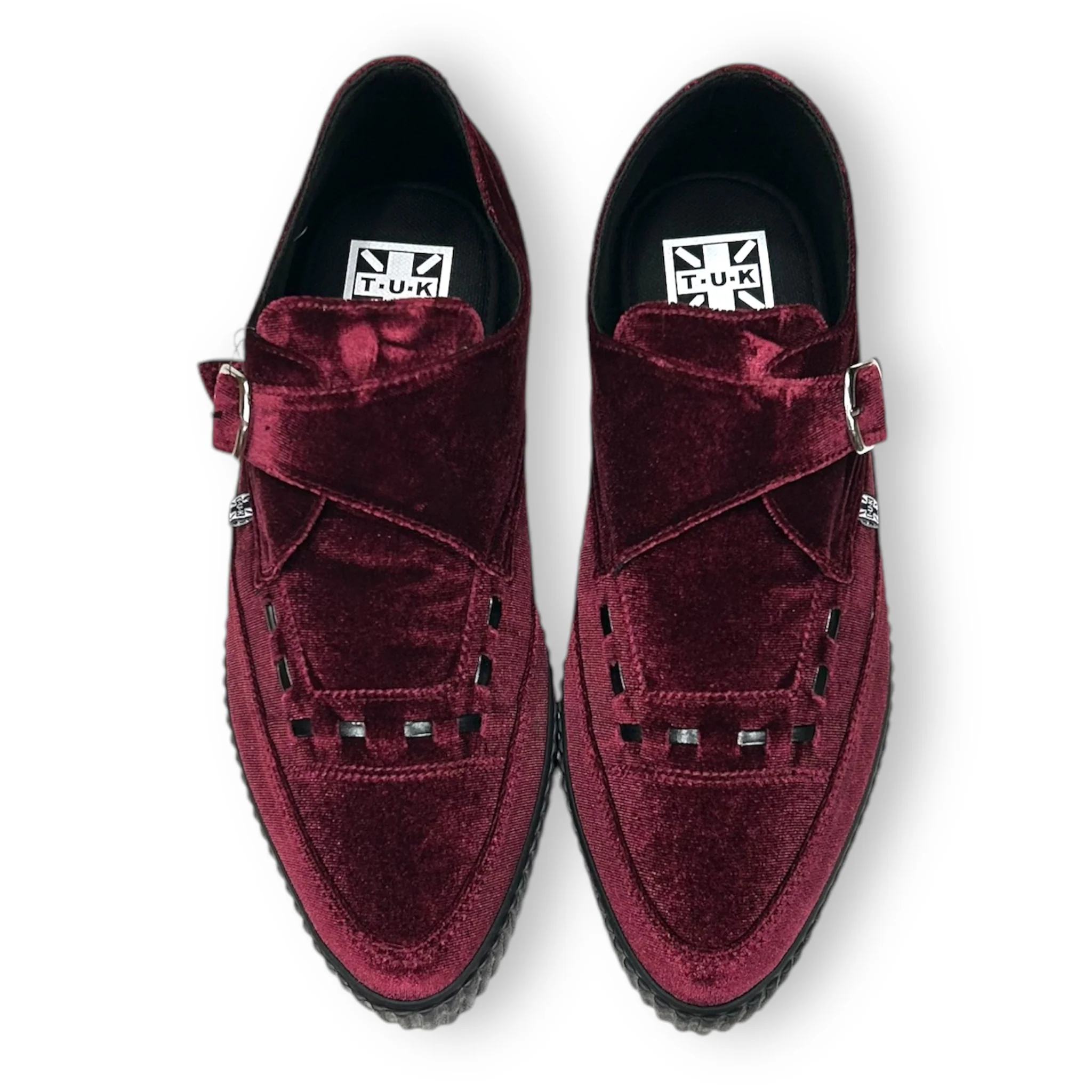 T.U.K Burgundy Velvet Pointed Buckle Ezc - Image 2