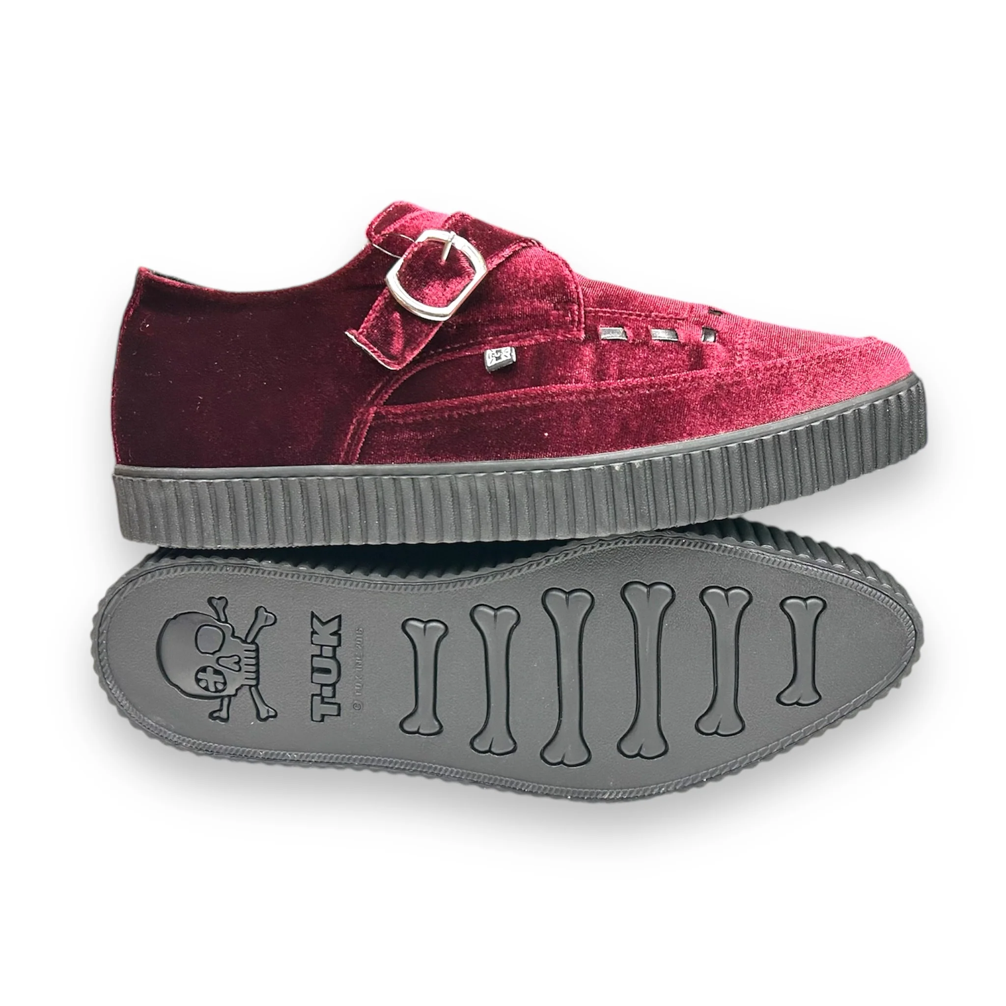 T.U.K Burgundy Velvet Pointed Buckle Ezc - Image 3