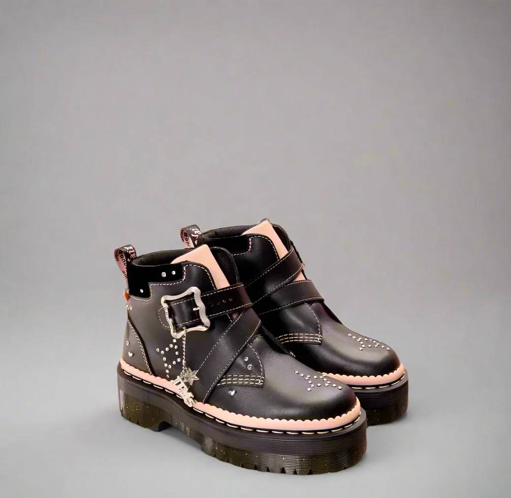 Caitie Leather Buckle Platform Boots - Image 3