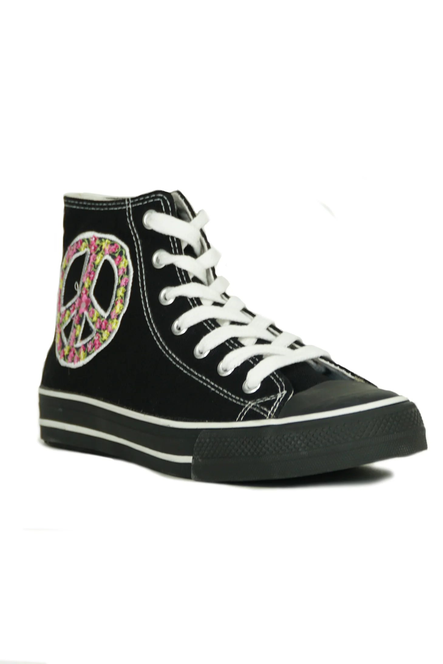 Underground Canvas Hi-Top Sneakers Black And Floral