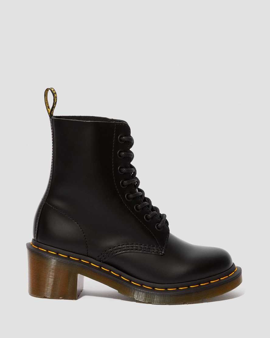 Clemency Black Smooth Heeled Boot