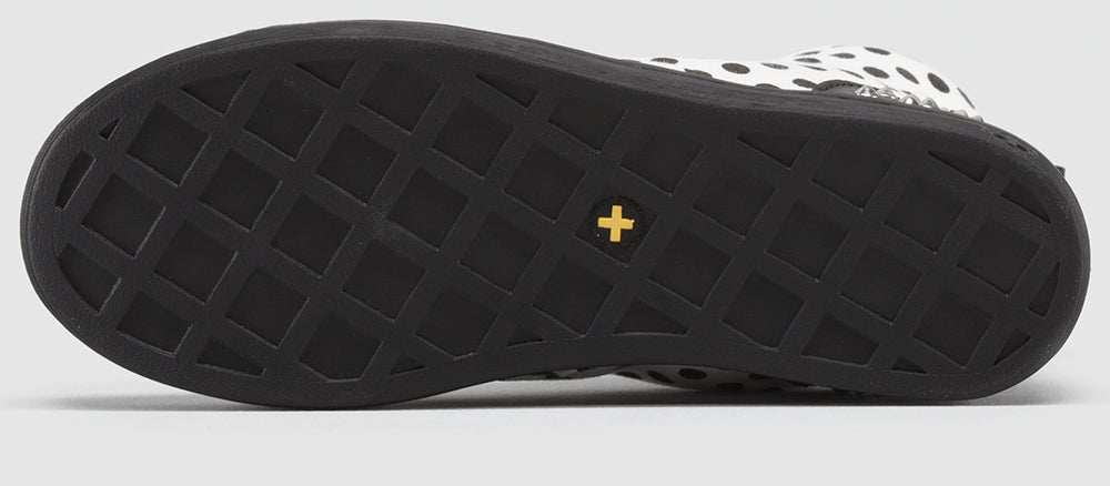 Hackstud White+Black Dots Fine Canvas Boot - Image 6