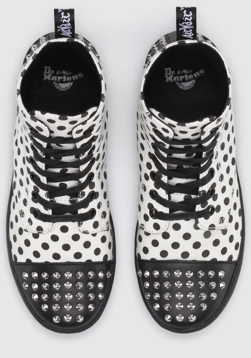 Hackstud White+Black Dots Fine Canvas Boot - Image 7