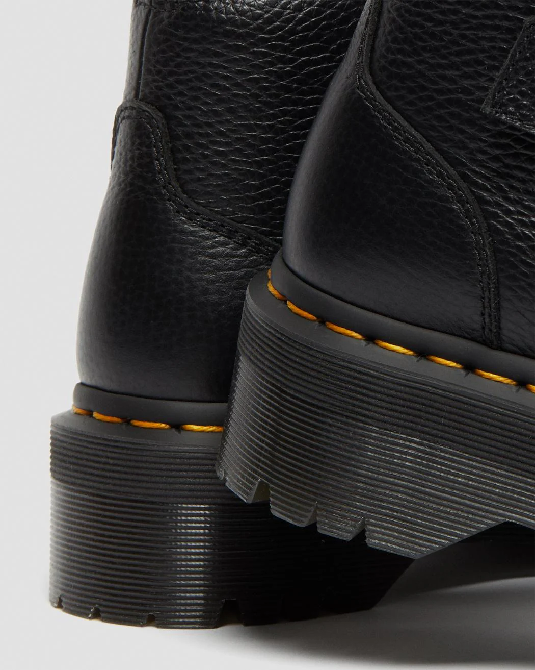 Devon Heart Black Milled Nappa Leather Platform Boots - Image 6