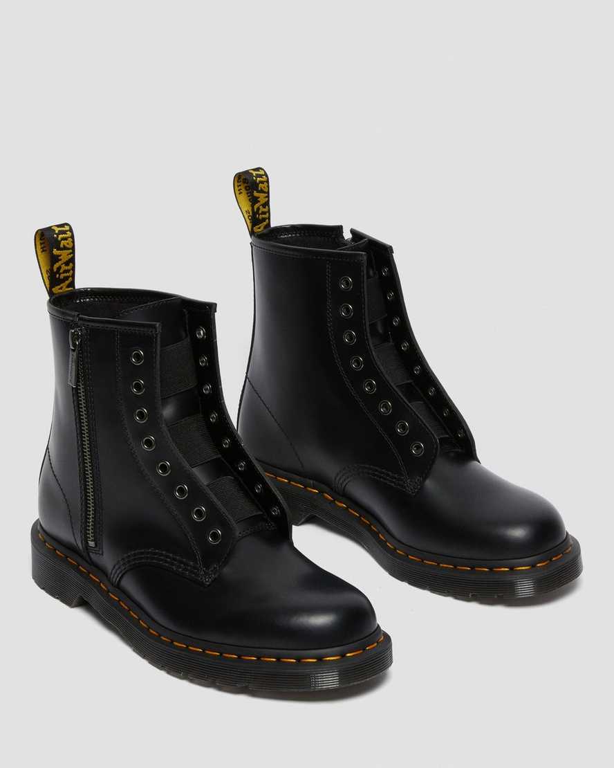 1460 ELS Black Smooth Leather Lace Up Boot - Image 3