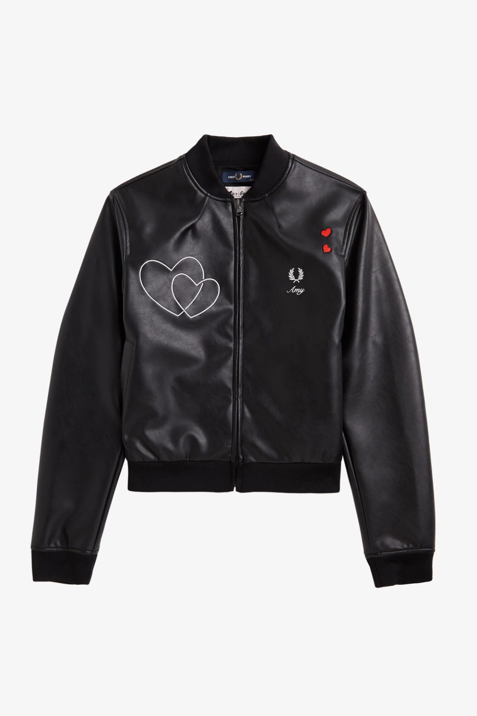 Amy Winehouse Faux Leather Bomber Jacket - Image 2