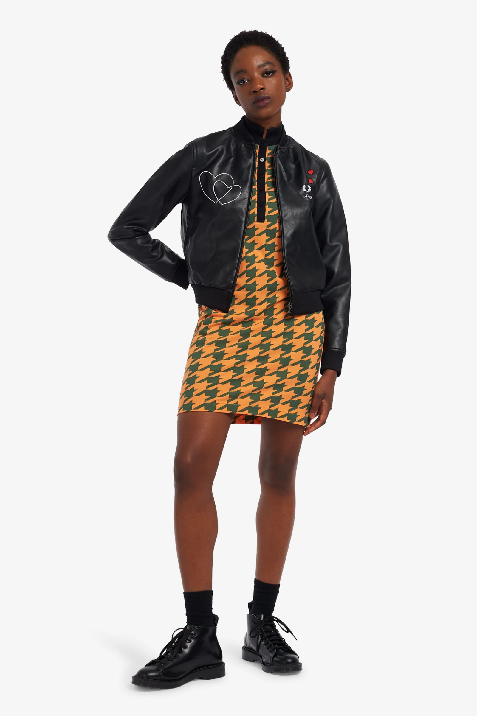 Amy Winehouse Faux Leather Bomber Jacket - Image 4