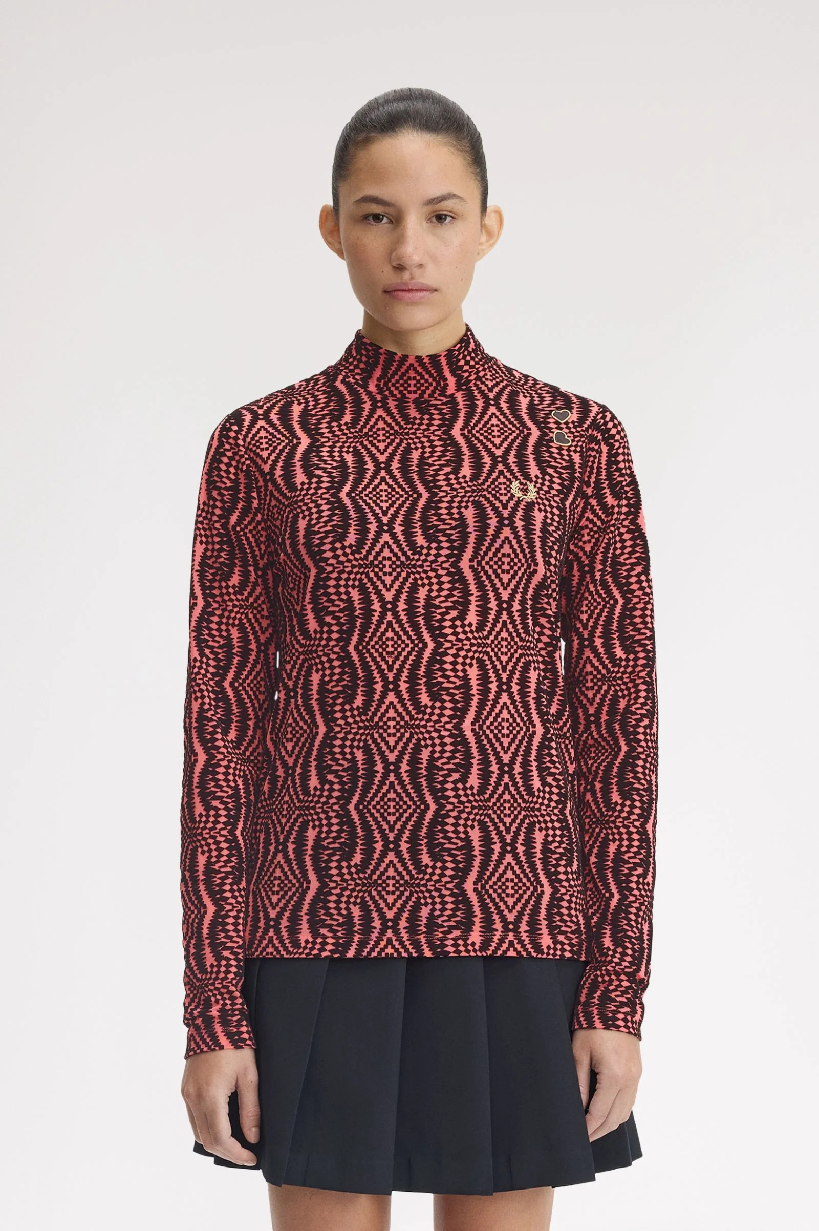 Flock Print Mesh Top