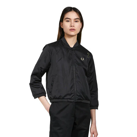 Amy Winehouse Satin Bomber Jacket (Black)
