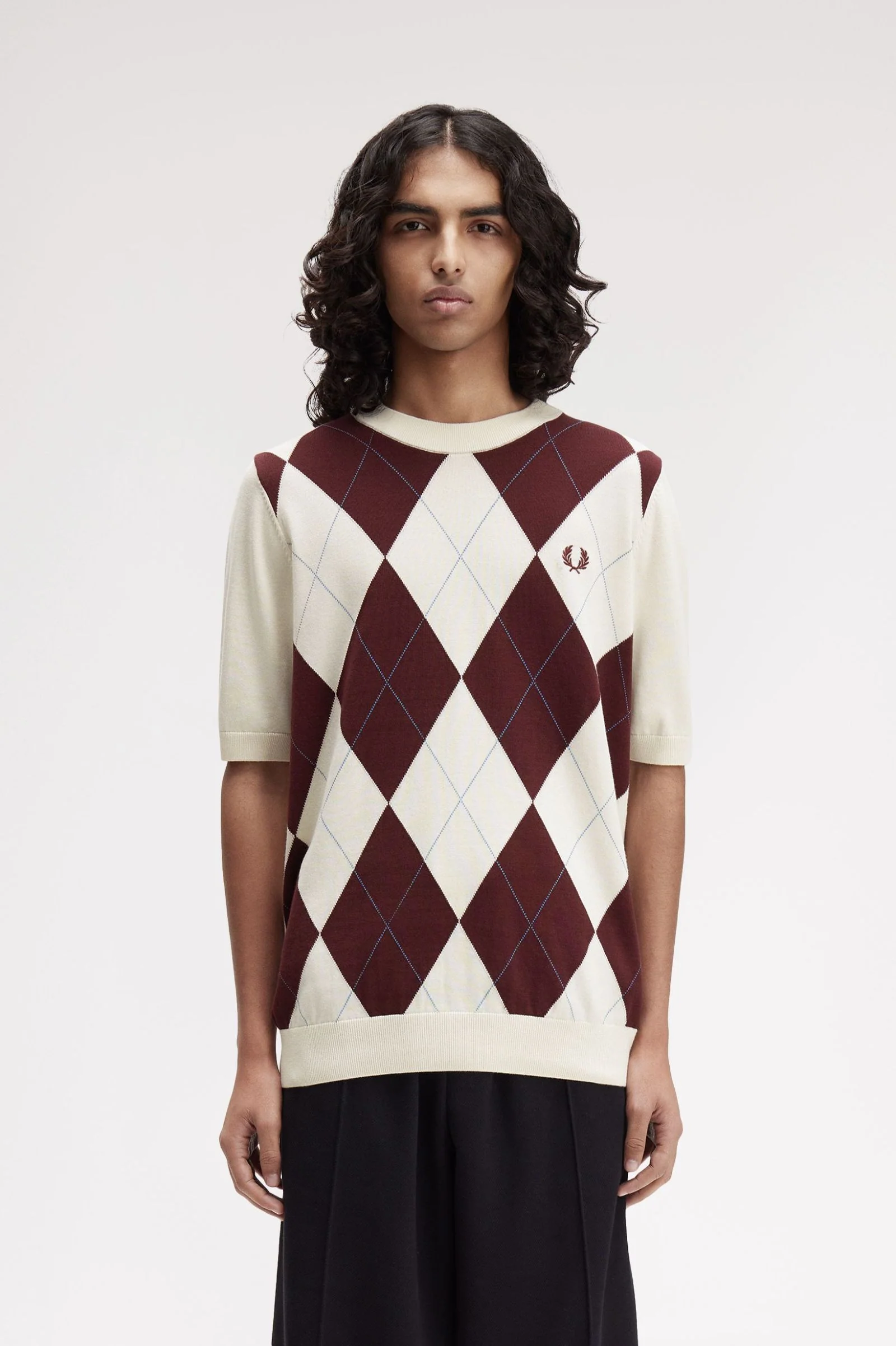 Fred Perry Argyle Knitted T-Shirt