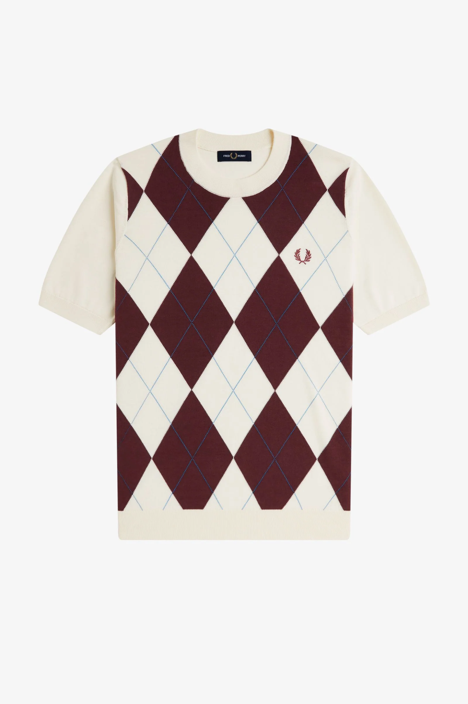 Fred Perry Argyle Knitted T-Shirt - Image 2