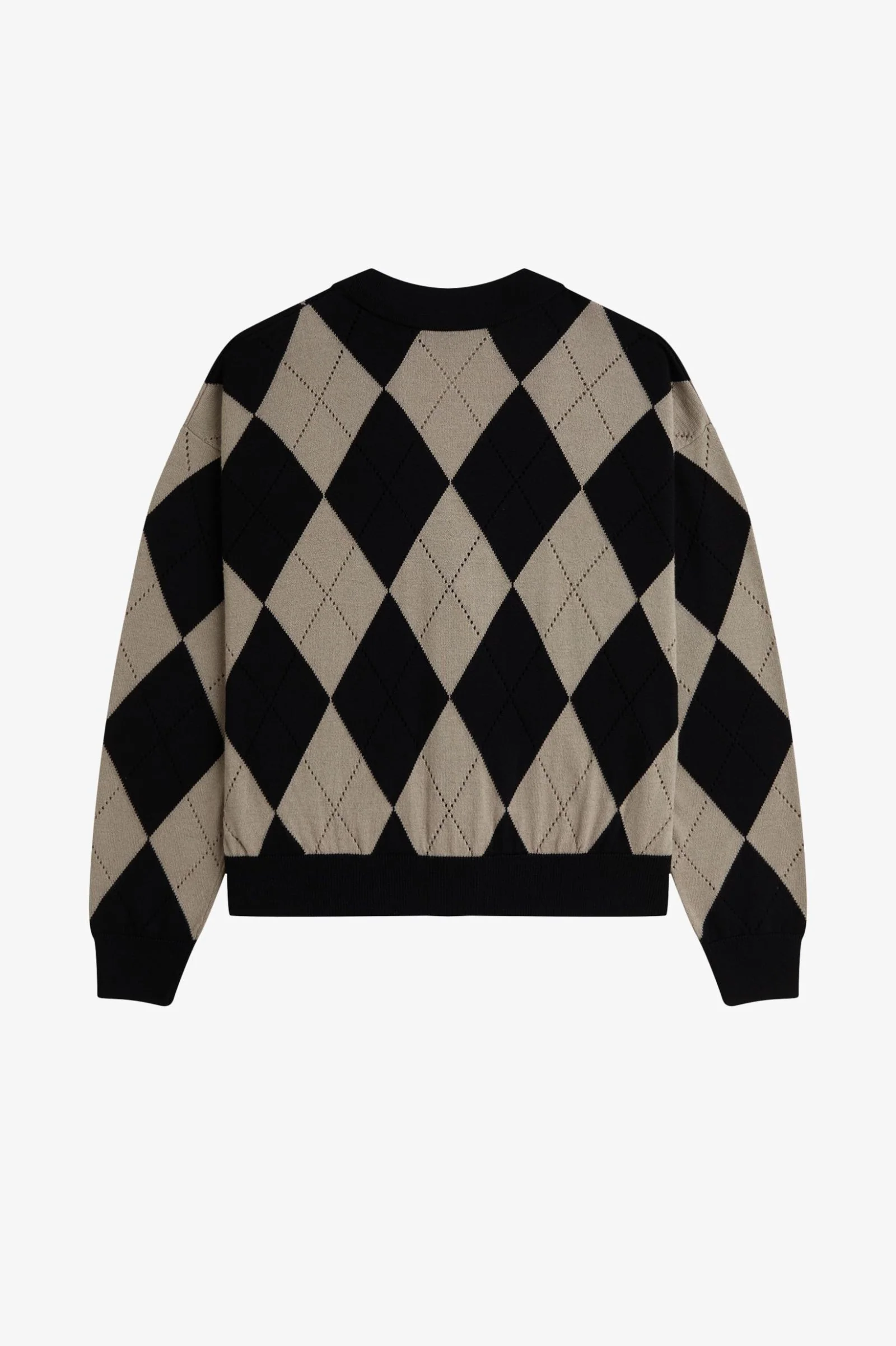 Fred Perry Argyle Pointelle Cardigan - Image 2