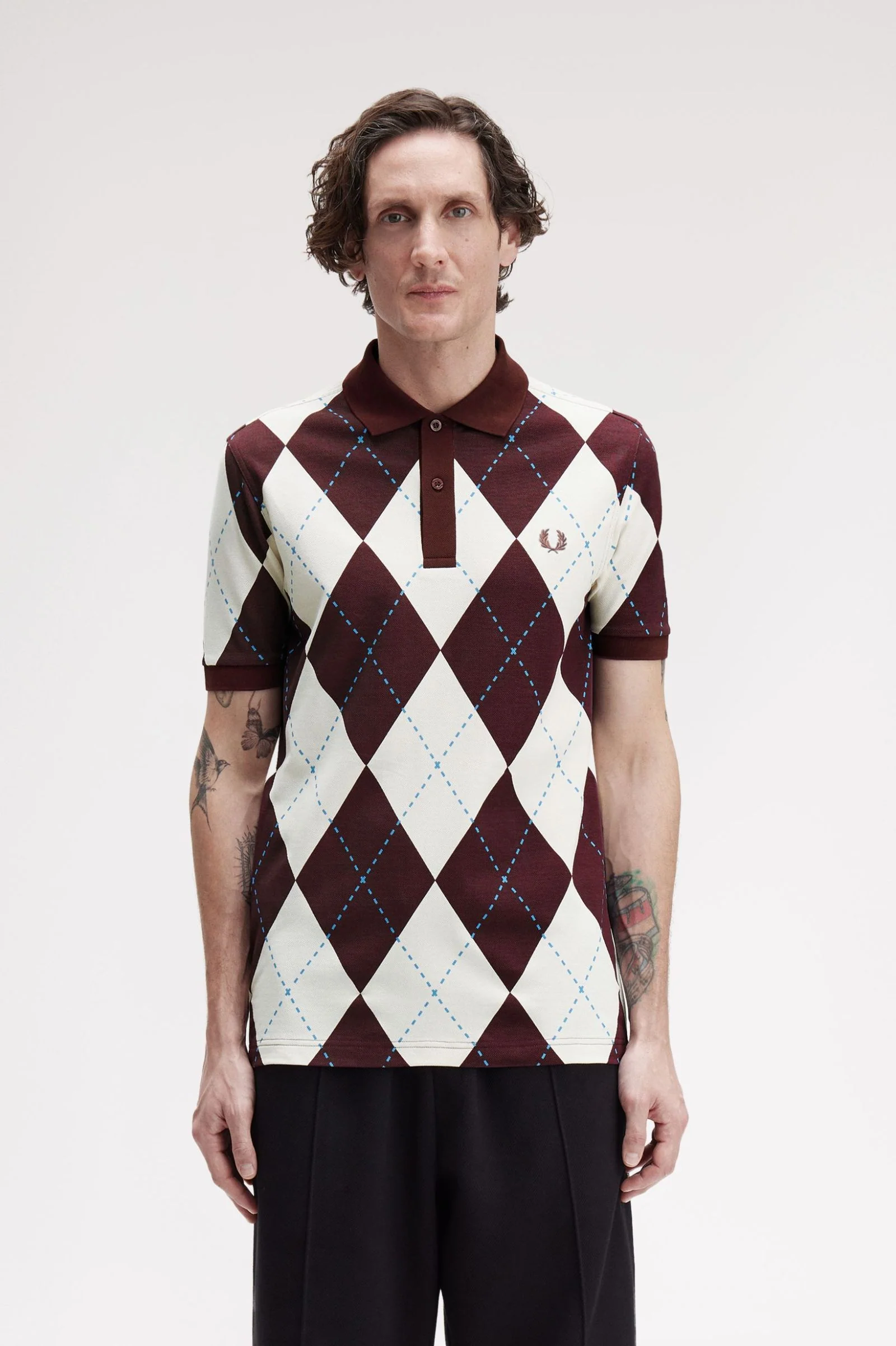 Fred Perry Argyle Print Polo Shirt