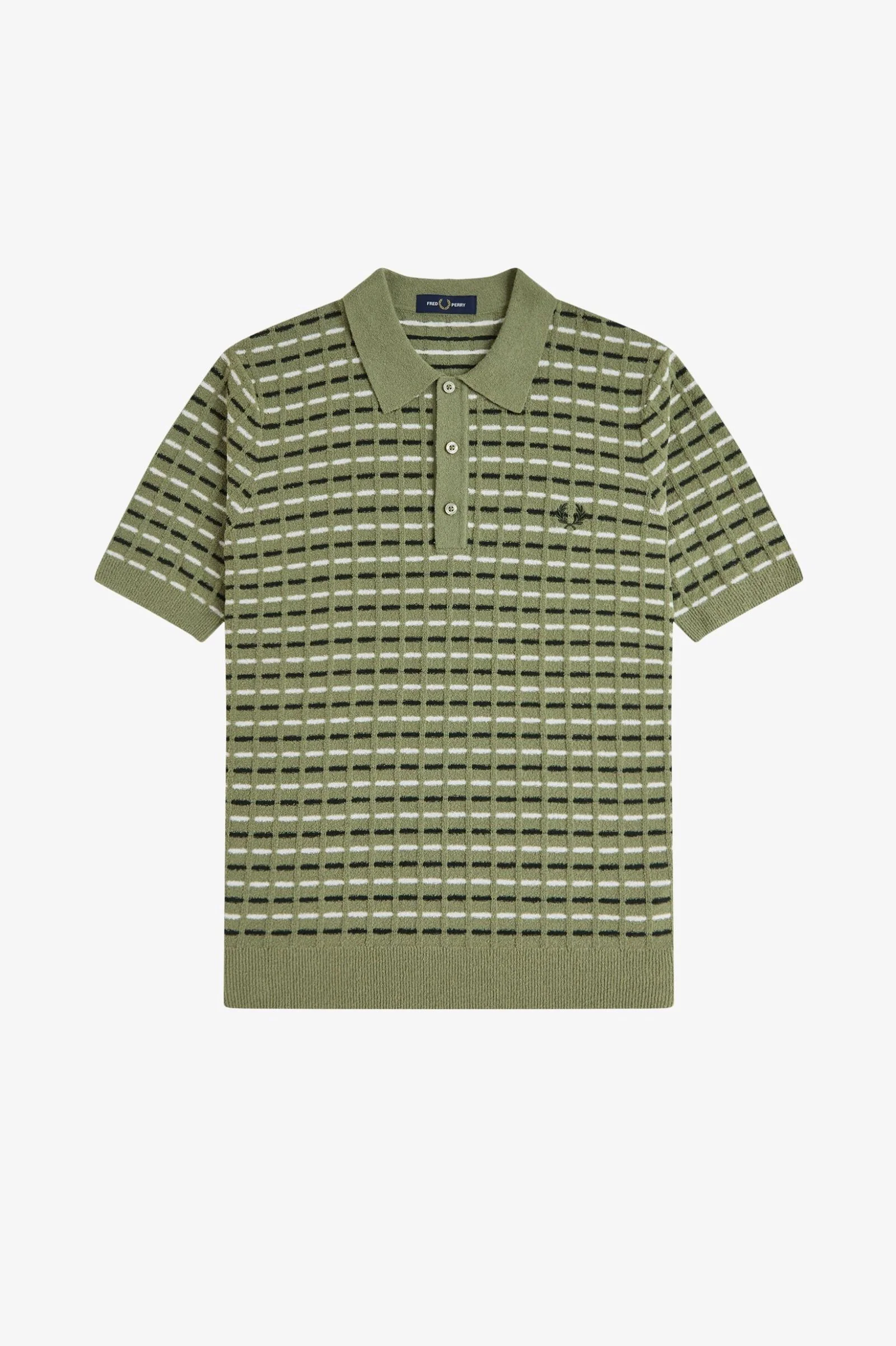Fred Perry Boucle Ribbed Knitted Shirt - Image 2
