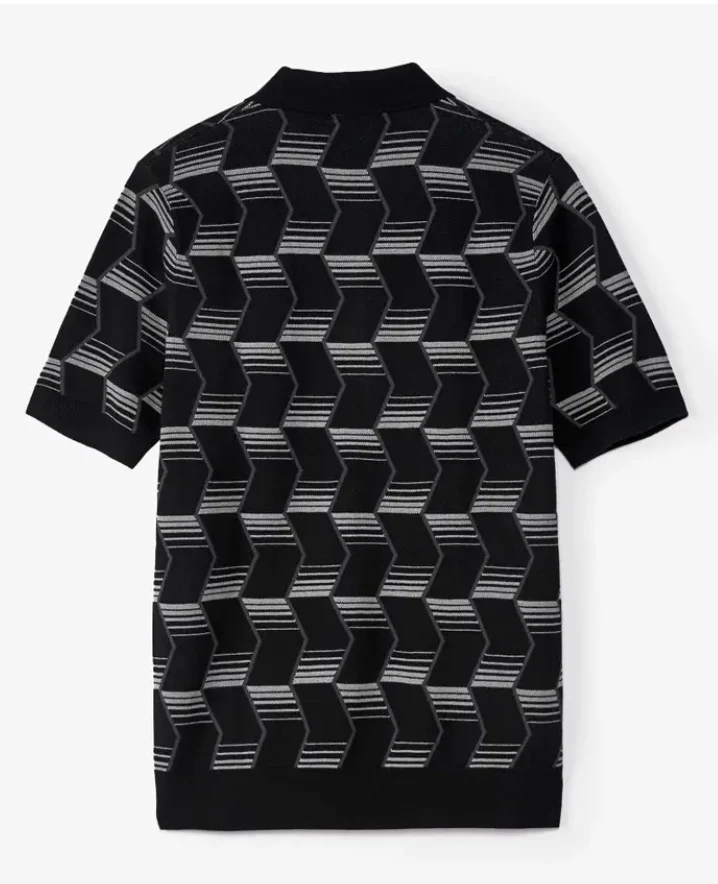 Fred Perry Chevron Stripe Knitted Polo Shirt - Image 2